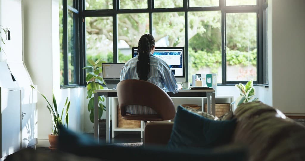 Person working from a home office